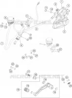 ETRIER DE FREIN AR pour KTM 200 DUKE WHITE NON ABS de 2018