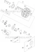 ROUE ARRIERE pour KTM 200 DUKE WHITE NON ABS de 2018