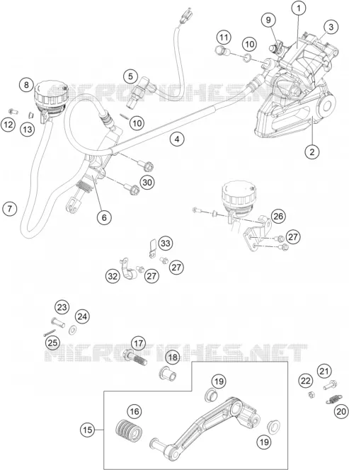 ETRIER DE FREIN AR KTM MOTO 200 2018 DUKE  200 DUKE WHITE NON ABS