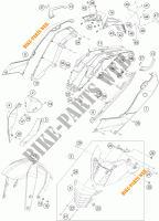 PLASTIQUES pour KTM 200 DUKE WHITE NON ABS de 2017