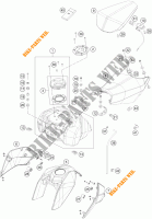 RESERVOIR / SELLE pour KTM 200 DUKE WHITE NON ABS de 2017