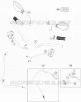 GUIDON / COMMANDES pour KTM 200 DUKE WHITE NON ABS de 2016