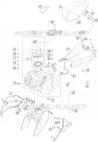 RESERVOIR / SELLE pour KTM 200 DUKE WHITE NON ABS de 2016