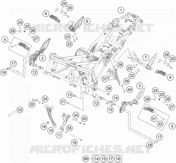 CADRE KTM MOTO 200 2016 DUKE  200 DUKE WHITE NON ABS