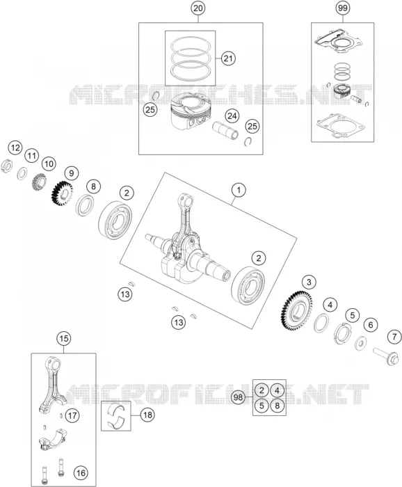 VILEBREQUIN / PISTON KTM MOTO 200 2016 DUKE  200 DUKE ORANGE NON ABS