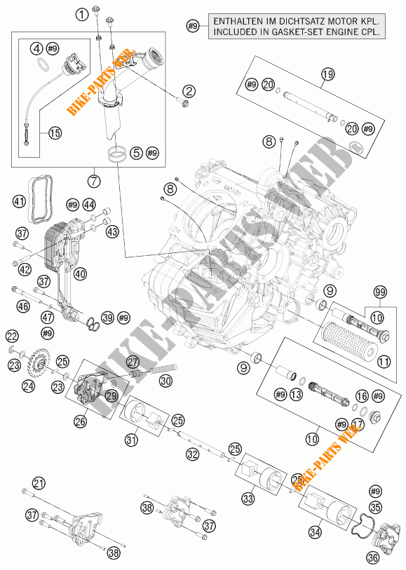 POMPE A HUILE pour KTM 1190 RC8 R WHITE de 2013