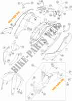 PLASTIQUES pour KTM 200 DUKE ORANGE NON ABS de 2015