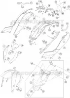 PLASTIQUES pour KTM 200 DUKE WHITE NON ABS de 2015