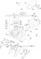 RESERVOIR / SELLE pour KTM 200 DUKE WHITE NON ABS de 2015