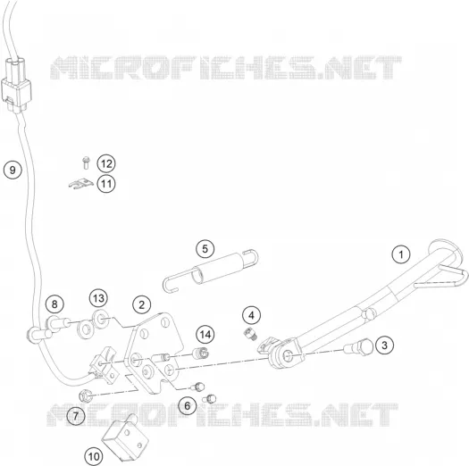 BEQUILLE LATERALE / CENTRALE KTM MOTO 200 2015 DUKE  200 DUKE WHITE NON ABS