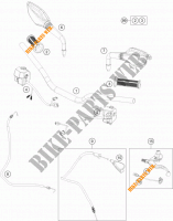 GUIDON / COMMANDES pour KTM 200 DUKE WHITE ABS de 2014