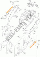 PLASTIQUES pour KTM 200 DUKE WHITE ABS de 2014