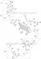 CIRCUIT DE REFROIDISSEMENT pour KTM 200 DUKE WHITE NON ABS de 2014