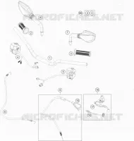GUIDON / COMMANDES pour KTM 200 DUKE WHITE NON ABS de 2014