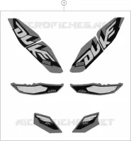 AUTOCOLLANTS pour KTM 200 DUKE ORANGE NON ABS de 2014