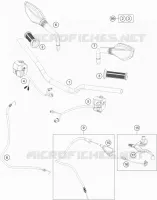 GUIDON / COMMANDES pour KTM 200 DUKE ORANGE NON ABS de 2014