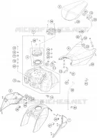 RESERVOIR / SELLE pour KTM 200 DUKE ORANGE NON ABS de 2014