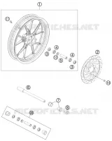 ROUE AVANT pour KTM 200 DUKE ORANGE NON ABS de 2014