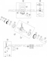 VILEBREQUIN / PISTON pour KTM 200 DUKE ORANGE NON ABS de 2014