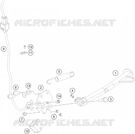 BEQUILLE LATERALE / CENTRALE KTM MOTO 200 2014 DUKE  200 DUKE ORANGE ABS