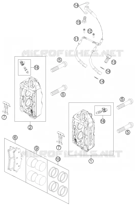 ETRIER DE FREIN AVANT KTM MOTO 1190 2012 RC8  1190 RC8 R WHITE
