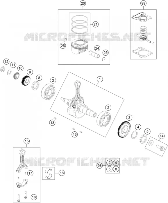 VILEBREQUIN / PISTON KTM MOTO 200 2013 DUKE  200 DUKE ORANGE NON ABS