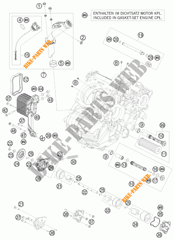 POMPE A HUILE pour KTM 1190 RC8 R TRACK de 2012