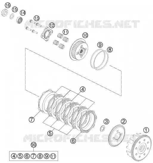 EMBRAYAGE KTM MOTO 200 2013 DUKE  200 DUKE ORANGE