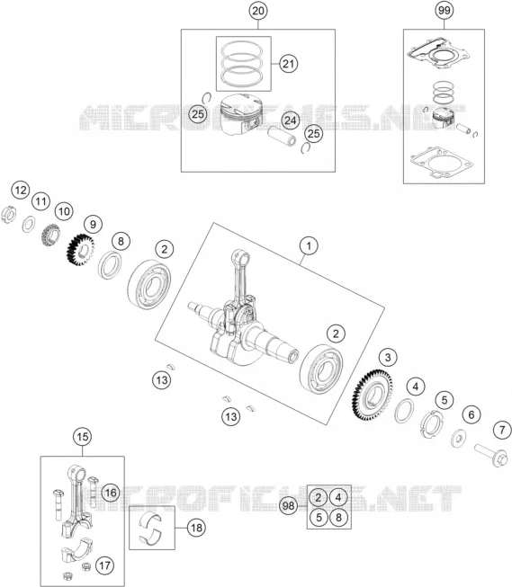 VILEBREQUIN / PISTON KTM MOTO 125 2018 DUKE  125 DUKE ORANGE