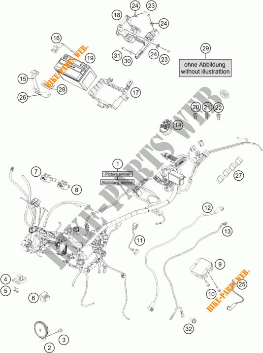 FAISCEAU ELECTRIQUE pour KTM 125 DUKE ORANGE de 2017
