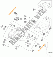 RESERVOIR / SELLE pour KTM 1190 RC8 R BLACK de 2012