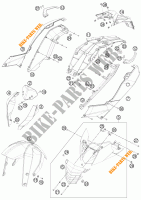 PLASTIQUES pour KTM 125 DUKE ORANGE de 2011