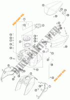 RESERVOIR / SELLE pour KTM 125 DUKE ORANGE de 2011