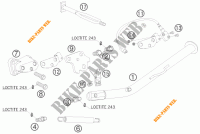 BEQUILLE LATERALE / CENTRALE pour KTM 950 SUPER ENDURO R de 2008