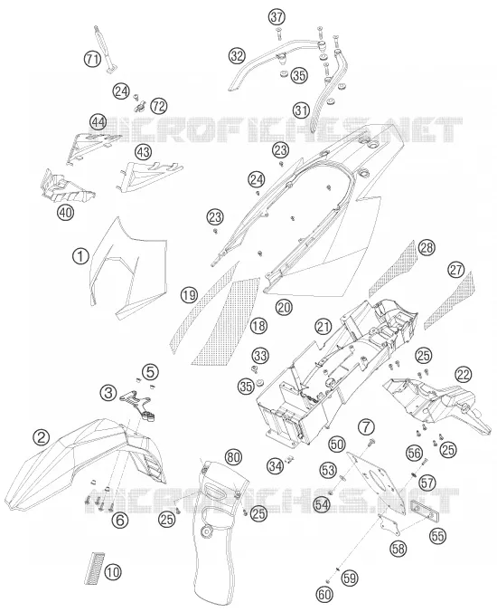 PLASTIQUES KTM MOTO 950 2008 SUPER ENDURO  950 SUPER ENDURO R