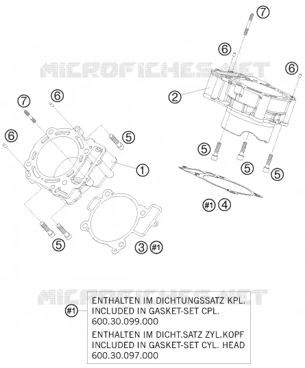 CYLINDRE KTM MOTO 950 2008 SUPER ENDURO  950 SUPER ENDURO R