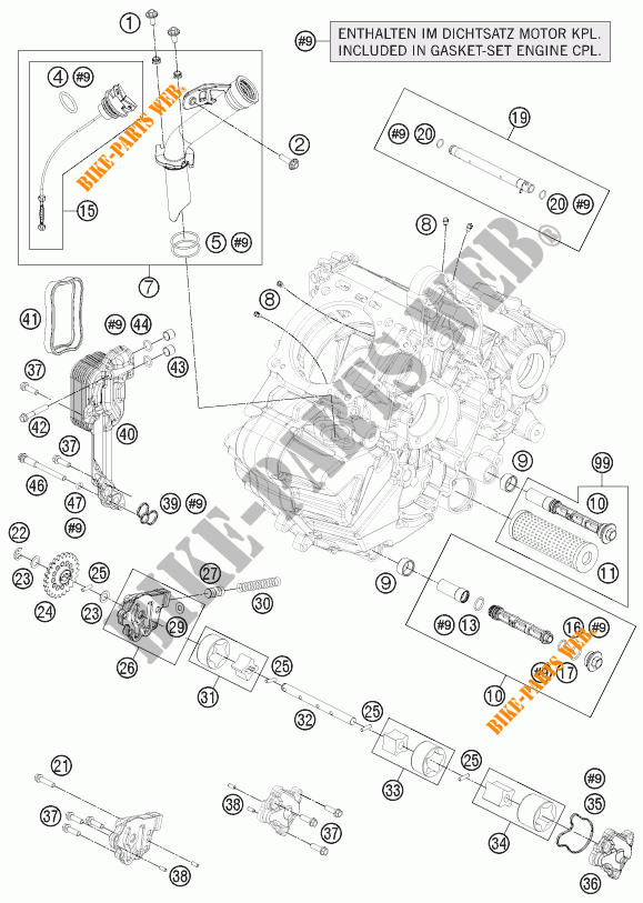 POMPE A HUILE pour KTM 1190 RC8 R WHITE de 2012