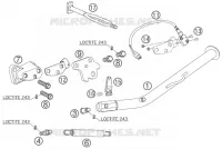 BEQUILLE LATERALE / CENTRALE pour KTM 950 SUPER ENDURO R de 2007