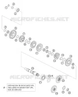 BOITE DE VITESSES   ARBRE SECONDAIRE pour KTM 950 SUPER ENDURO R de 2007