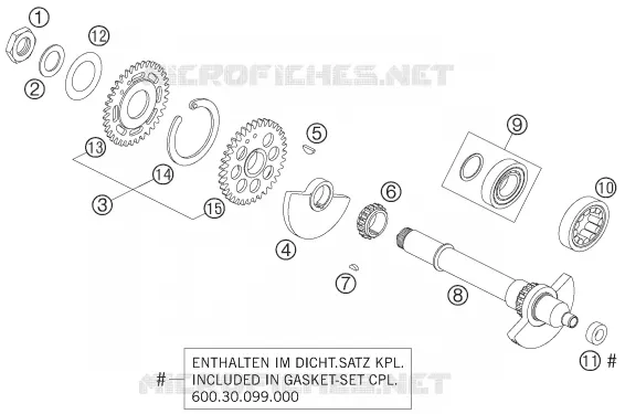 ARBRE D'EQUILIBRAGE KTM MOTO 950 2006 SUPER ENDURO  950 SUPER ENDURO R