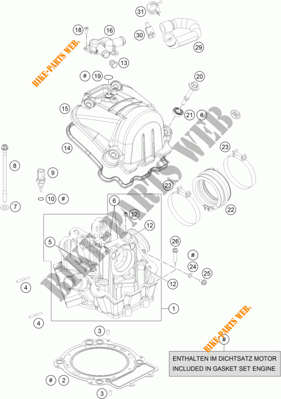 CULASSE pour KTM 690 ENDURO R ABS de 2016