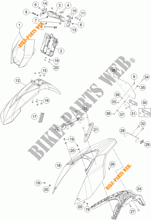 PLASTIQUES pour KTM 690 ENDURO R ABS de 2014