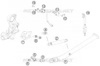 BEQUILLE LATERALE / CENTRALE pour KTM 690 ENDURO R de 2013