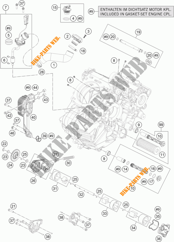POMPE A HUILE pour KTM 1290 SUPER ADVENTURE R TKC de 2018
