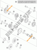 BOITE DE VITESSES   ARBRE SECONDAIRE pour KTM 1190 RC8 R WHITE de 2011