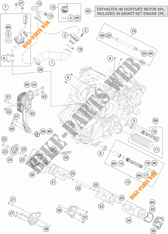 POMPE A HUILE pour KTM 1290 SUPER ADVENTURE T de 2017